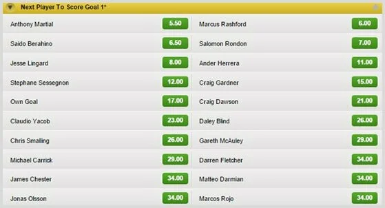 A screenshot of the next player to score live betting market.
