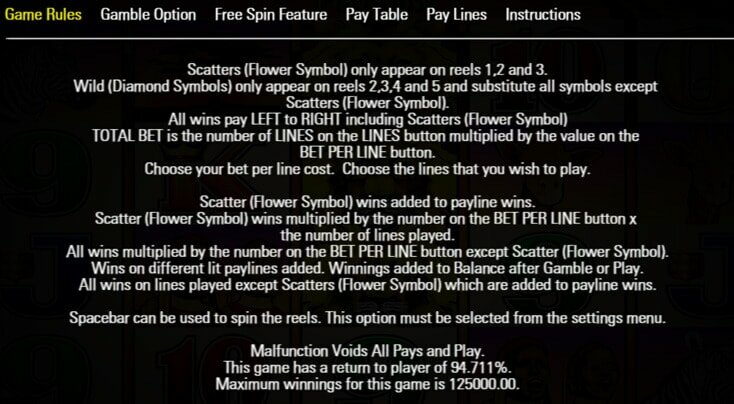 50 Lions Slots Game Rules