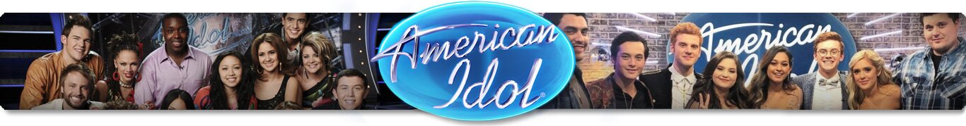 Two seasons of American Idol contestants with logo