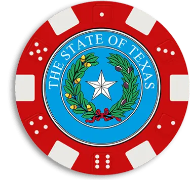Red Chip With Texas State Seal Inside