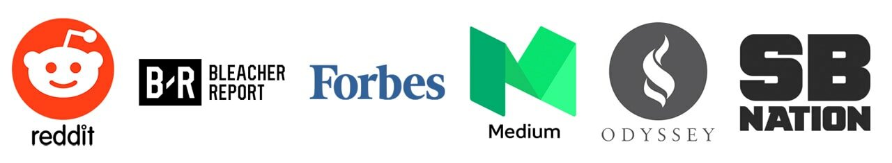 Reddit, Bleacher Report, Forbes, Medium, Odyssey, SB Nation Logo