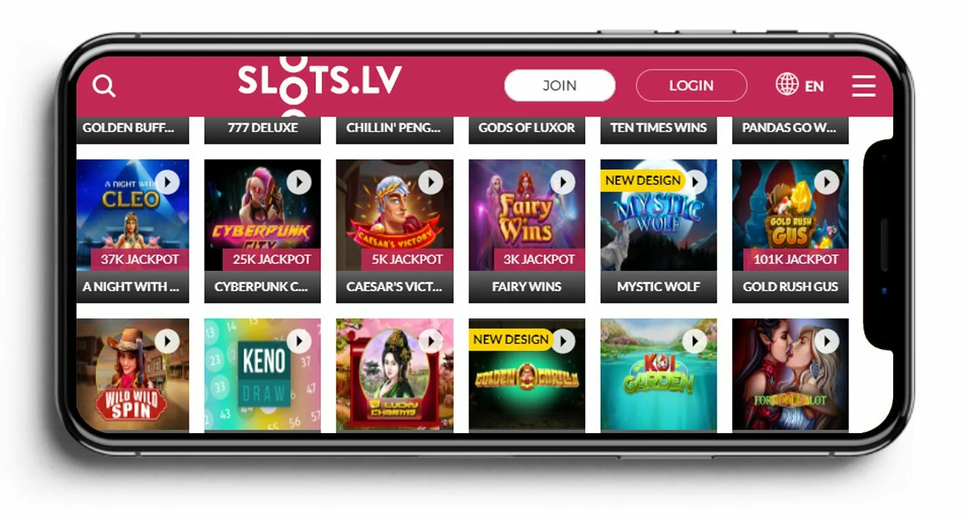 Slots.lv screenshot on iPhone